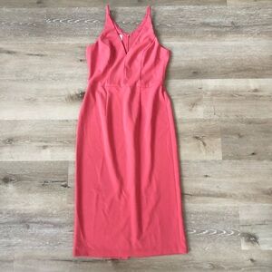 Donna Morgan Sleeveless Coral Pink Midi Dress, Size 6